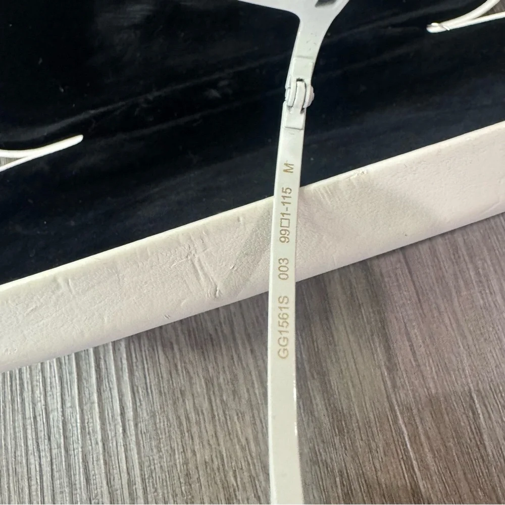 Gucci GG Logo Tom Shield Ivory Green Mirror GG1561S 99MM Sunglasses - Picture 13 of 16